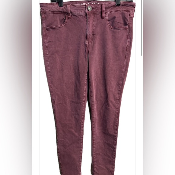 American Eagle Burgundy Jean Jegging Women's Size 12 Short - Picture 3 of 7